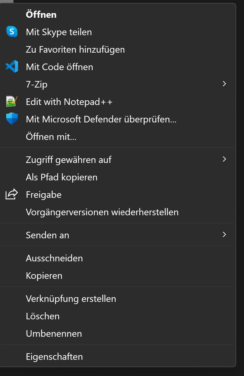 Old Context Menu